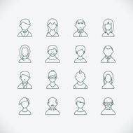 Thin line people icons N2