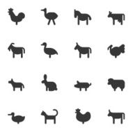 Farm Animals Icons - Black Series