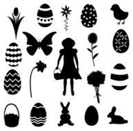 Easter - Spring Silhouette Collection (vector jpg) N2