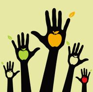 Healthy apple hands