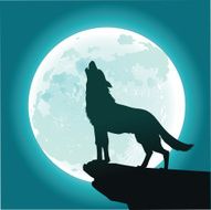 Lone Wolf Howling at the Moon