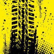 Yellow tire track wallpapper