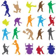 Vector silhouettes of musicians