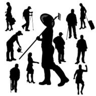Vector Silhouette Of People N448