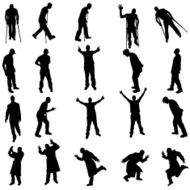 Vector silhouettes of different people N63