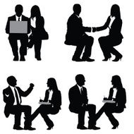 Silhouette of business couples N6