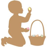 Easter Silhouette African American Boy N2
