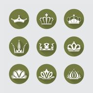Crown Icons with Long Shadow