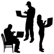 Vector Silhouette Of People N450