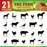 Twenty one Farm animal silhouettes N2