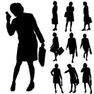 Vector silhouette of businesswoman N52