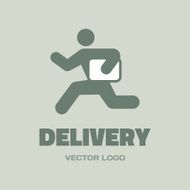 Delivery - vector logo concept Running man People character