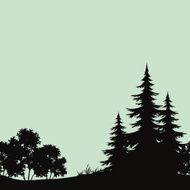 Seamless landscape night forest silhouettes
