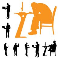 Vector silhouettes of business people N54