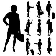 Vector silhouette of businesswoman N53