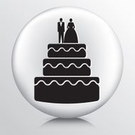 Round Icon With Wedding Cake Topper
