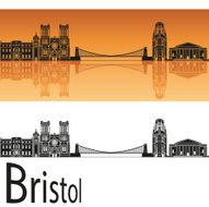 Bristol skyline in orange background