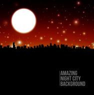 Full moon above city