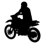 Black silhouettes sport bike on white background