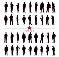 Vector of Silhouette Business People with Different Activities