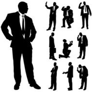Vector silhouette of business people N21