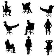 Vector silhouettes of people N121