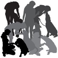 Vector silhouette of a woman N1132