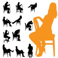 Vector silhouettes of people N122
