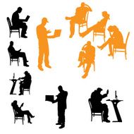 Vector silhouettes of business people N55