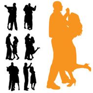 Vector Silhouette Of People N453