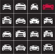 car icons on black