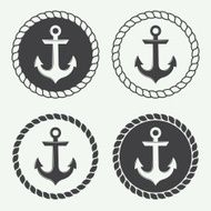 Set of anchors in vintage style