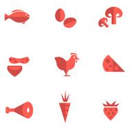 Food category flat icons