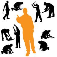 Vector silhouette of a people N131