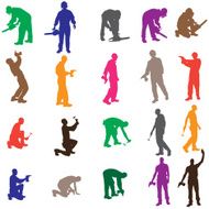 Vector silhouette of a people N132