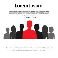 Red Businessman Silhouette Black Business People Group Team Concept