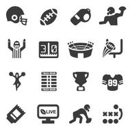 American Football Silhouette Icons N2