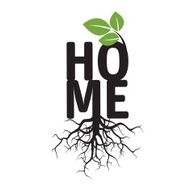 Black vector Plant Roots and text HOME