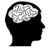 Male silhouette with question marks N2