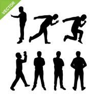 Actions of Business man silhouettes vector N4