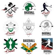 Set of logos labels baseball