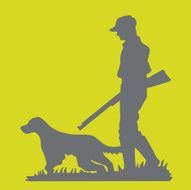 Silhouette of a Hunter and Dog