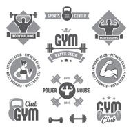 Monochrome gym labels