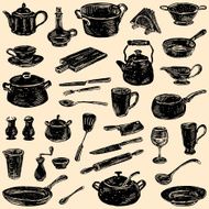 silhouettes of the kitchenware N2