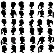 Vector silhouettes people N15