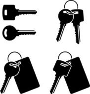 set of keys stencil