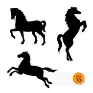 Horse silhouette on a white background