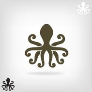 Silhouette of an octopus on light background N2