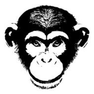 Monkey head avatar Chinese zodiac sign black silhouette