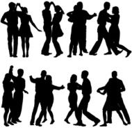 Black silhouettes Dancing N3